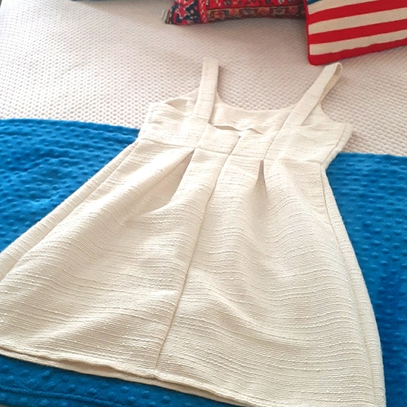 Linen A Line Shift Dress | M | Cream Ivory - Picture 5 of 9
